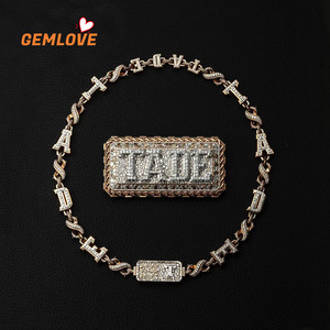 Nouveau pendentif personnalisé avec initiales Hip Hop 2026, diamant cultivé en laboratoire, ensemble de bijoux personnalisés - Product Image 2