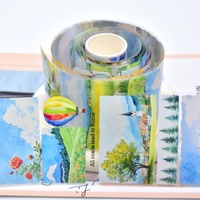 Ruban adhésif PET transparent personnalisé avec impression numérique HD 1200 dpi, scène de paysage et ciel, pour journalisation