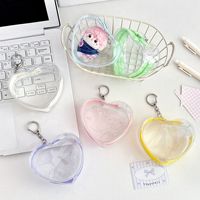 Sac à langer coloré en forme de cœur, mini pochette zippée, sac de poussette, pochette de rangement en PVC pour badges, sac décoratif pour les sorties