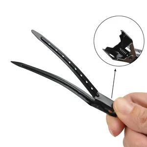 Lot de 20 pinces à cheveux en métal noir durables de 9 cm, type bec de canard, pour coiffure DIY et extensions capillaires - Product Image 4