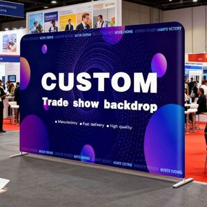 Toile de fond portable en tissu extensible personnalisé, résistante aux intempéries et imperméable, en polyester 250 GSM de haute qualité, la plus populaire - Product Image 3