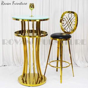<span class=keywords><strong>Tabouret</strong></span> <span class=keywords><strong>de</strong></span> <span class=keywords><strong>Bar</strong></span> haut en verre avec chaises, élégant, <span class=keywords><strong>pour</strong></span> Table à gâteaux, hôtel club, mariage, acier inoxydable - Product Image 1