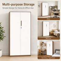 Armoire de rangement métallique moderne bicolore verrouillable à 2 portes, classeur de bureau, étagères multicouches, armoire de bureau à domicile en acier