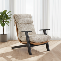 Fauteuil de loisirs orange à dossier haut de style Mid-Century, fauteuil d'appoint en bois pour villa, hôtel, salon