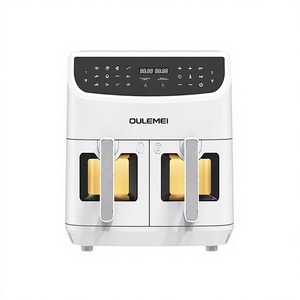 Oulemei 12L Square Dual Zone Air Fryer Visible Window Stainless Steel Digital <b>Control</b> App-<b>Controlled</b> Smart 10-in-1 Cooking - Product Image 1