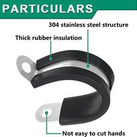 Kit d'assortiment de 110 colliers de serrage pour câbles, revêtement en caoutchouc, 1/4"-1-3/4" 10 tailles, acier inoxydable 304, anti-vibration, résistant à la rouille
