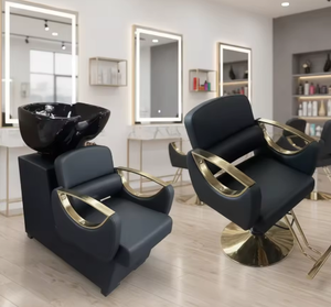 Nuevo Sillón de Peluquería Moderno de Cuero con Lavabo de Cerámica y Estructura Metálica - Diseño Semi-Reclinable - Product Image 6