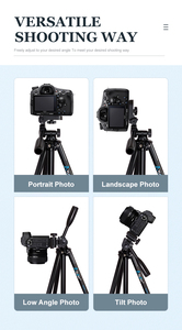 Mini trípode de aluminio ligero profesional Diseño plegable para viajes al aire libre <span class=keywords><strong>DSLR</strong></span> Cámara Teléfono Selfies - Product Image 6