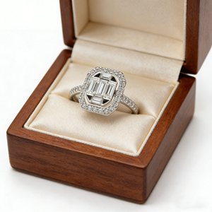 Bague de fiançailles et de mode personnalisée en or massif 10K/14K/18K, argentée, avec pierre de laboratoire CVD de qualité IGI VVS-VS, taille brillant classique, style cluster - Product Image 4