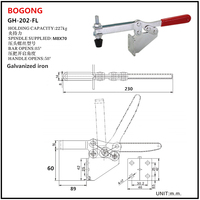 BOGONG HS CH GH-202-FL Quick Release Horizontal Bascule Clamp Pour Le Travail Du Bois et Sculpte WDC GH-202FL unité de serrage de serrage ensemble