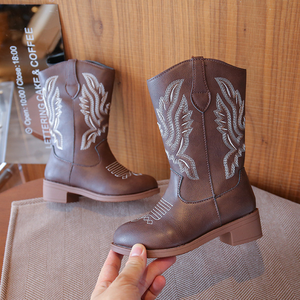 Wholesale Princess Boots Winter Kids Girls Roman Style <b>High</b>-top Zipper Snow Boots Lined for Warmth Shoes - Product Image 5