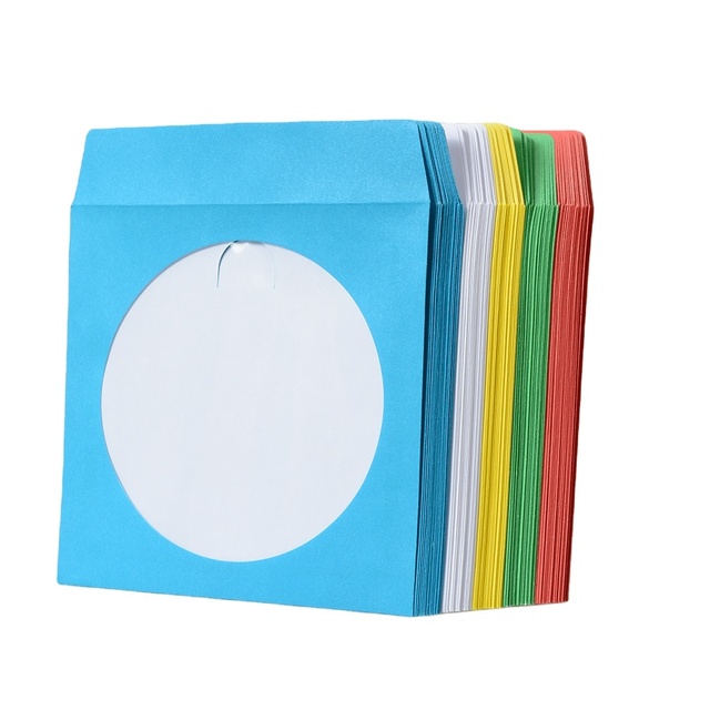 CD DVD Covers Sleeves Case Holder with Window Blank Kraft Envelopes Paper Storage Holder