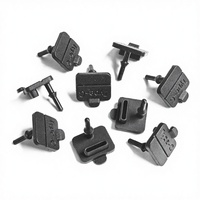 12*10 Bouchons anti-poussière carrés en caoutchouc de type C pour port de charge USB Noir JC-300