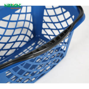 High Capacity Comfortable Handle Customized Logo <b>Stackable</b> Design Plastic Metal Shopping <b>Basket</b> - Product Image 6