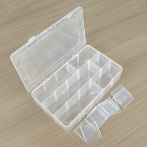 Transparent <b>Plastic</b> Storage <b>Box</b> 15 Compartment Rectangular With Lid For Fishing Gear Nail Art Jewelry Beading Toy Organization - Product Image 2