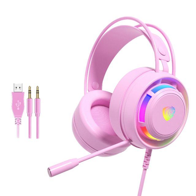 New PSH-300 Wired RGB Stereo Headphones Durable Metal Leather Esports Gaming Over-Ear On-Air Chicken Eating Features