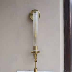 Lampada da Parete Moderna in Cristallo, Applique Rustiche per Interni, Oro e Nero - Product Image 3