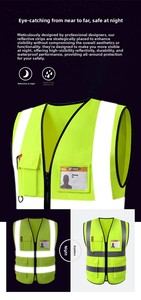 Gilet di Sicurezza Riflettente Traspirante con Design a Rete, Ideale per Lavori Edili e Notturni - Product Image 4