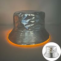 Cappello Luminoso LED Reversibile con Bordo Illuminato, per Feste, Disco, Glitter Argento e Oro