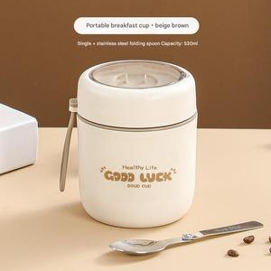 Mini Tazón y Taza Cilíndrica Aislada de Acero Inoxidable para Desayuno y Almuerzo, Capacidad de 6L, Portátil para Invierno, Tapa Hermética para Oficina, Multifuncional - Product Image 2