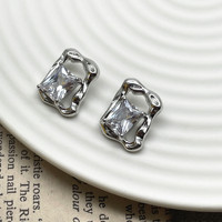 JFZB021 Bouton de luxe simple en laiton de haute qualité en cristal de zircon pour les bijoux de vêtement