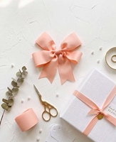 Ruban gros-grain rose écologique de haute qualité, nœuds en chevrons faits à la main pré-noués pour pinces à cheveux, artisanat DIY, décoration de mariage