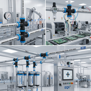 Acoplamiento Reductor de Aleación de Aluminio de Grado Alimenticio EX5 para Sistema de Aire Comprimido de Compresor, Cumple con la Norma ISO 8573-1 Clase 0 Ultra - Product Image 6