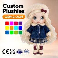 Adorable Peluche Princesse aux Grands Yeux, Poupée en Coton Personnalisée à Cheveux Longs, Cadeau Unisexe