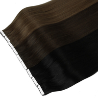 Extensions de cheveux à bandes adhésives Qingdao Rawhair Professional Styling Choice, double épaisseur, pointes épaisses, cuticules alignées, couleur naturelle