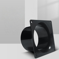 Adaptateur de Conduite HVAC à Raccord Carré vers Rond Noir pour Système d'Extraction de Ventilateur, Raccord de Transition pour Tuyau de Ventilation d'Air