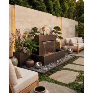 Jardinera Trasera de Acero Inoxidable 316L con Cascada, 220x20 cm, para Hoteles, Villas y Proyectos de Paisajismo - Product Image 2