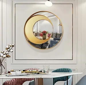 Miroir mural en métal au Design de lune 3D, moderne et décoratif de luxe