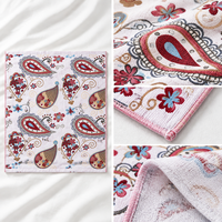 Mouchoir en coton pur de qualité supérieure à motif cachemire jacquard, doux, absorbant, réutilisable, serviette carrée pour toute la famille, usage domestique