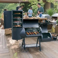 Meilleure Vente Grand Barbecue au Charbon de Bois Fumoir Offset sur Roues pour Patio et Jardin