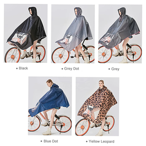 Poncho Antipioggia Leggero e Portatile per Bicicletta, Unisex, in Poliestere 210T con Rivestimento in PU, Mantella Impermeabile Riutilizzabile con Cappuccio per Ciclismo - Product Image 3