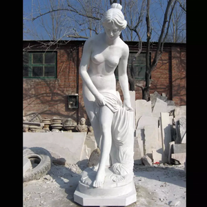 تمثال أبيض مثير من الحجر الطبيعي المنحوت سيدة من الرخام للبيع - Product Image 5