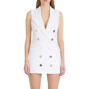 <strong>Womens</strong> Luxury Clothing 2022 Prom <strong>Dresses</strong> Spring and Autumn Gala Ball <strong>Christmas</strong> Tweed Sleeveless Blazer Sexy Mini <strong>Dress</strong> for <strong>Women</strong> - Product Image 1
