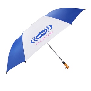 Nuevo Diseño, Color Personalizado, Material Elástico 190t, Mango de Madera Natural, Paraguas de Viaje Plegable de 2 Secciones y 23 Pulgadas, Resistente al Viento, Apertura y Cierre Automático - Product Image 2