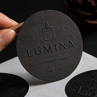 Autocollants personnalisés de luxe avec logo en relief 3D, papier texturé spécial, impression en relief, étiquette d'emballage pour flacon de parfum, pot de bougie