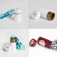 Boîte-cadeau de luxe de foulard en soie imprimé de logo personnalisé emballage de tubes en papier de stratification mate pour foulards cravates ceintures