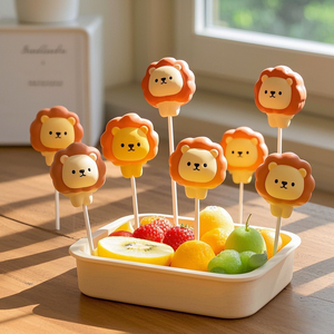 Accesorios para el almuerzo <span class=keywords><strong>escolar</strong></span>, palo portátil con forma de Animal de dinosaurio para recoger frutas, palillos de dientes de frutas de animales bonitos para comedores quisquillosos - Product Image 6