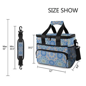 Wholesales Custom BOHO Print Large Capacity Insulated Cool Bag Camping Cooler Bag for Lunch - Product Image 5