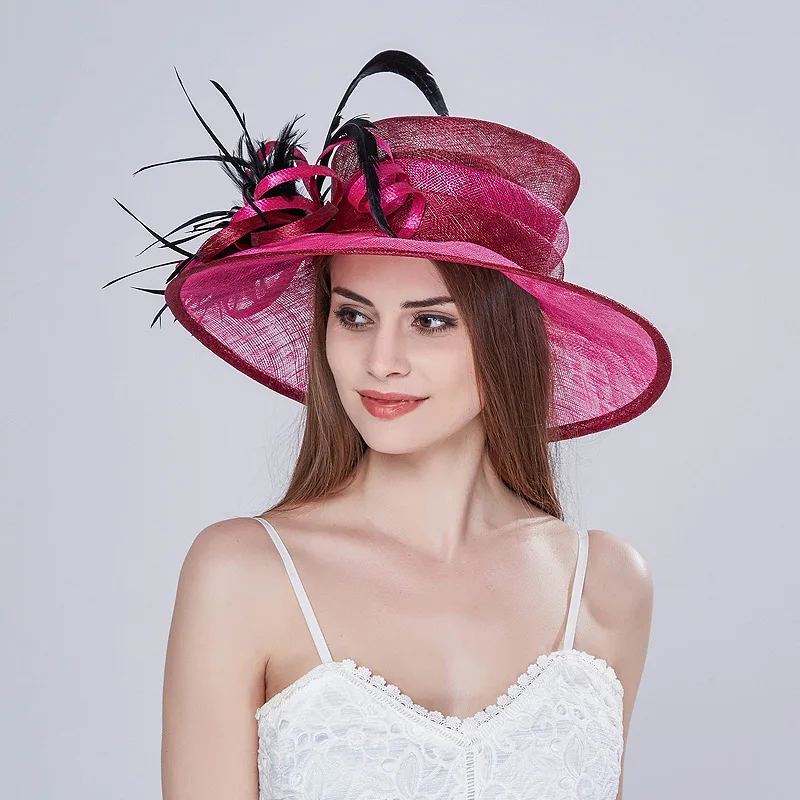chinese dress ladies Women Satin Church Kentucky Derby Dress Hats SD707 – forbusitehats main image 0