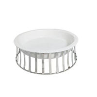 Présentoirs multifonctionnels de nourriture de salade de rehausseurs de buffet d'acier inoxydable de restaurant avec les bols en céramique pour la restauration