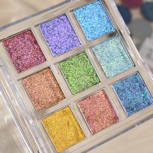 Biểu Tượng Tùy Chỉnh Multichrome Eyeshadow Cao Sắc Tố Lâu Dài Mica Bột Ép Long Lanh 9 Màu Sắc Tắc Kè Hoa Eyeshadow Palette - Product Image 6