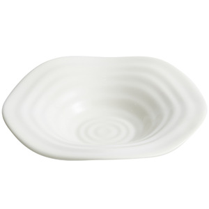 Round Water Drop Plate High-end Style Creative White Ceramic <b>Microwave</b> Safe Glazed Modern Minimalist Salad Plate for Plating - Product Image 5