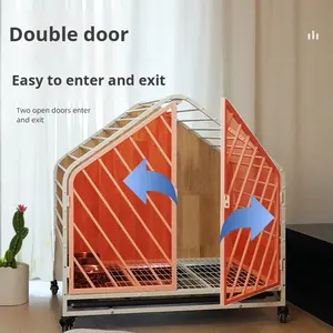 Jaula Moderna y Elegante para Perros Pequeños, de Madera Maciza con Ruedas, para Shiba Inu, con Inodoro Separado, Plegable, para Uso Doméstico, Tamaños Pequeño y <span class=keywords><strong>Grande</strong></span> - Product Image 2