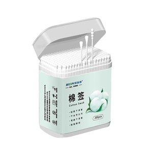 Hisopos de algodón para bebés, hisopos de algodón de varilla delgada para recién nacidos, para limpiar el ombligo, las orejas y la nariz del bebé, 200 hisopos por paquete. - Product Image 1