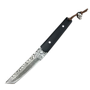 سكين تكتيكي ياباني بمقبض من خشب الأبنوس، شفرة ثابتة من الفولاذ 7Cr13Mov، صلابة 58HRC، للتخييم والصيد - Product Image 1