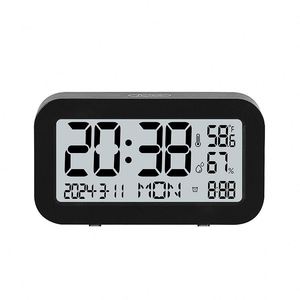 Multifunction LCD Alarm <b>Clock</b> Student Watch Square <b>Battery</b> Powered Simple Touch Luminous Moon Phase Display 24-Hour <b>Clock</b> - Product Image 5